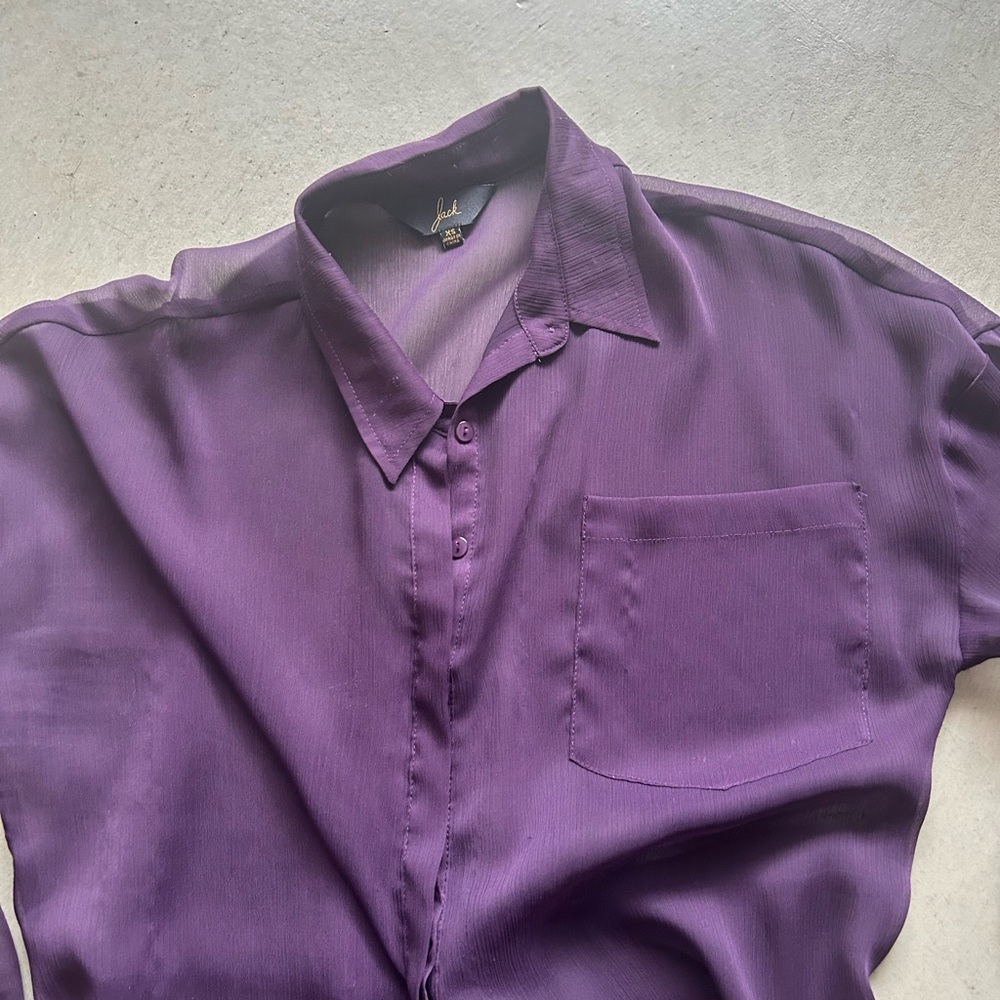 Sheer Button-Up Top - Picture 4 of 5